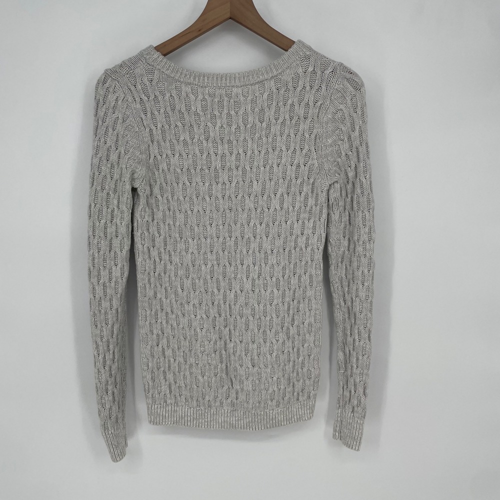 Cascade Blue Knit Sweater Crew Neck Long Sleeve Textured Gray Size S - Picture 4 of 5